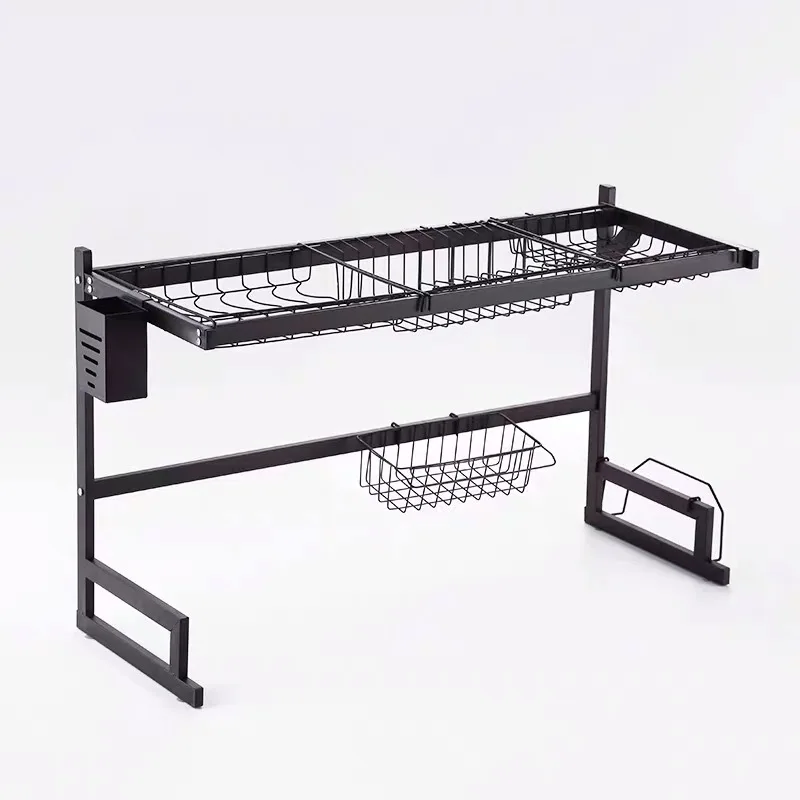 

Stainless Steel Dish Drying Rack Over the Sink Kitchen Storage Shelf Counter-top Space Saver Stand Tableware Drainer Organizer