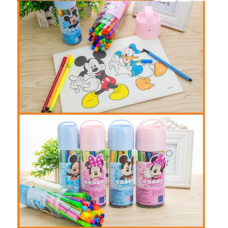 24 шт./компл. disney с изображением Микки и Минни Маус Мышь акварельных ручек Картина