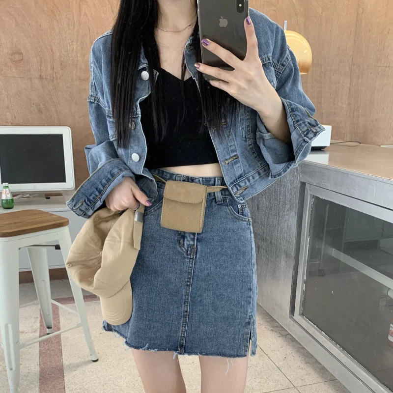 

Женская куртка из джинсовой ткани cмаз, осенне-зимняя плотная куртка из джинсовой ткани, доступная в Интернете красная куртка, 2021