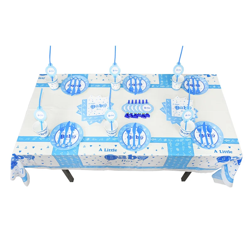 Boy or Girl Baby Shower Disposable Tableware Gender Reveal Cup Plate Napkin Tablecloth Garland Birthday Party Decoration