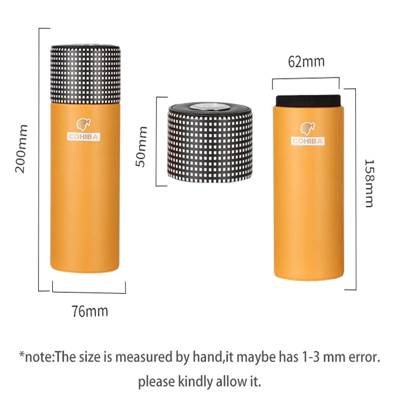 COHIBA кожаный сигарный хьюмидор аксессуары желтый чехол для сигар Кедр Дерево