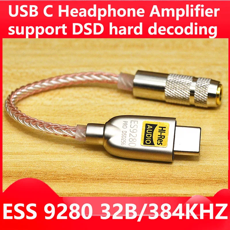 

Адаптер DAC с разъемом типа C на 3,5 мм кабель для наушников Hi-Fi усилитель для наушников цифровой преобразователь ESS9820C декодирование