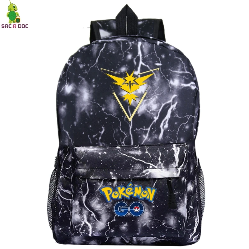 Небесно-голубой Рюкзаки с логотипом Pokemon, повседневные школьные сумки для студентов, подростковые рюкзаки для ноутбука, дизайнерские дорожные сумки Galaxy Bolsa Escolar - Цвет: Небесно-голубой