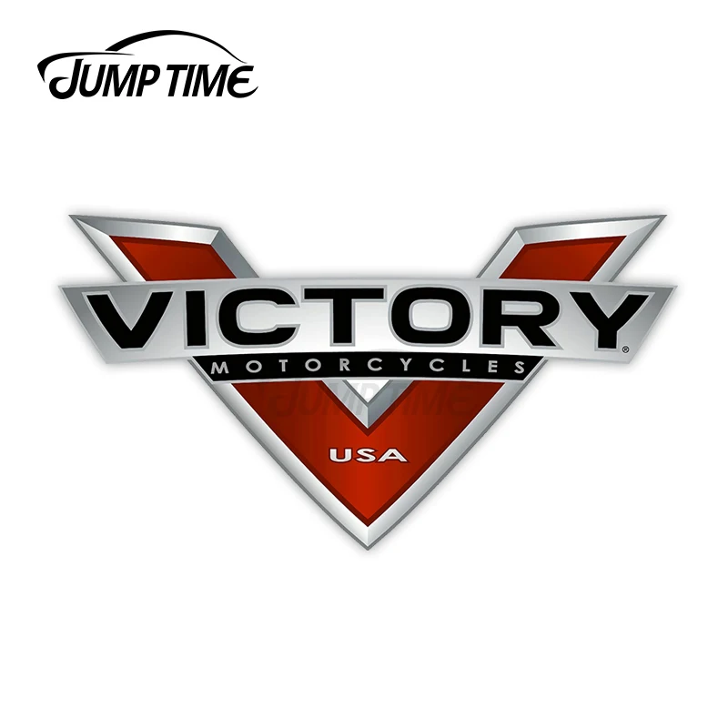 Jump Time 13 x 7.8cm For VICTORY MOTORCYCLES Logo Car Stickers and Decals Waterproof Creative Scratch-proof Vinyl Car Wrap