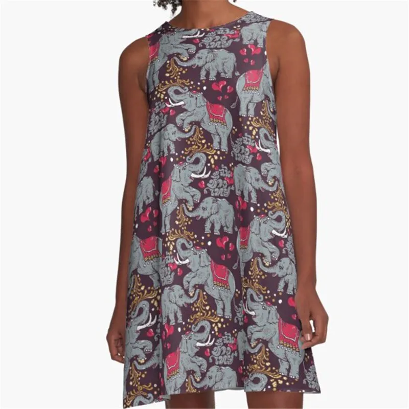 

Fashion Women summer dresse Retro Teapots Printed A-Line Boho Dress for women harajuku Sexy ladies mini short beach dress