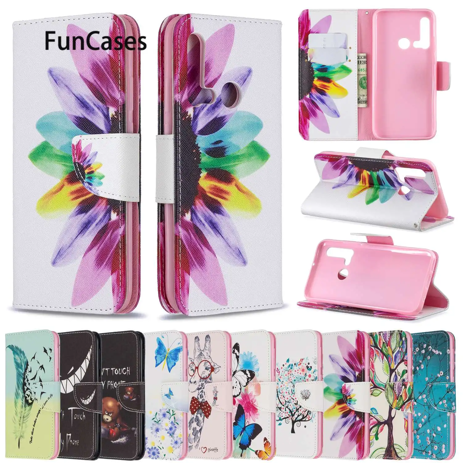 Экзотический Чехол бумажник из искусственной кожи для capinha huawei P30 Pro Aksesuar