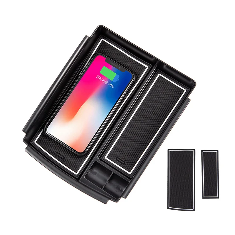 

Hot Car Wireless Charger Center Console Armrest Storage Box Holder Container Storager Tray J99
