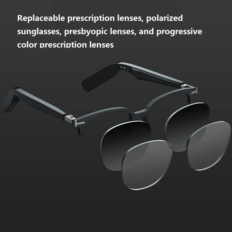 저렴한 뼈 전도 헤드폰 스마트 안경 교체 가능한 처방 렌즈 Bluetooth 이어폰 스테레오 음악 선글라스