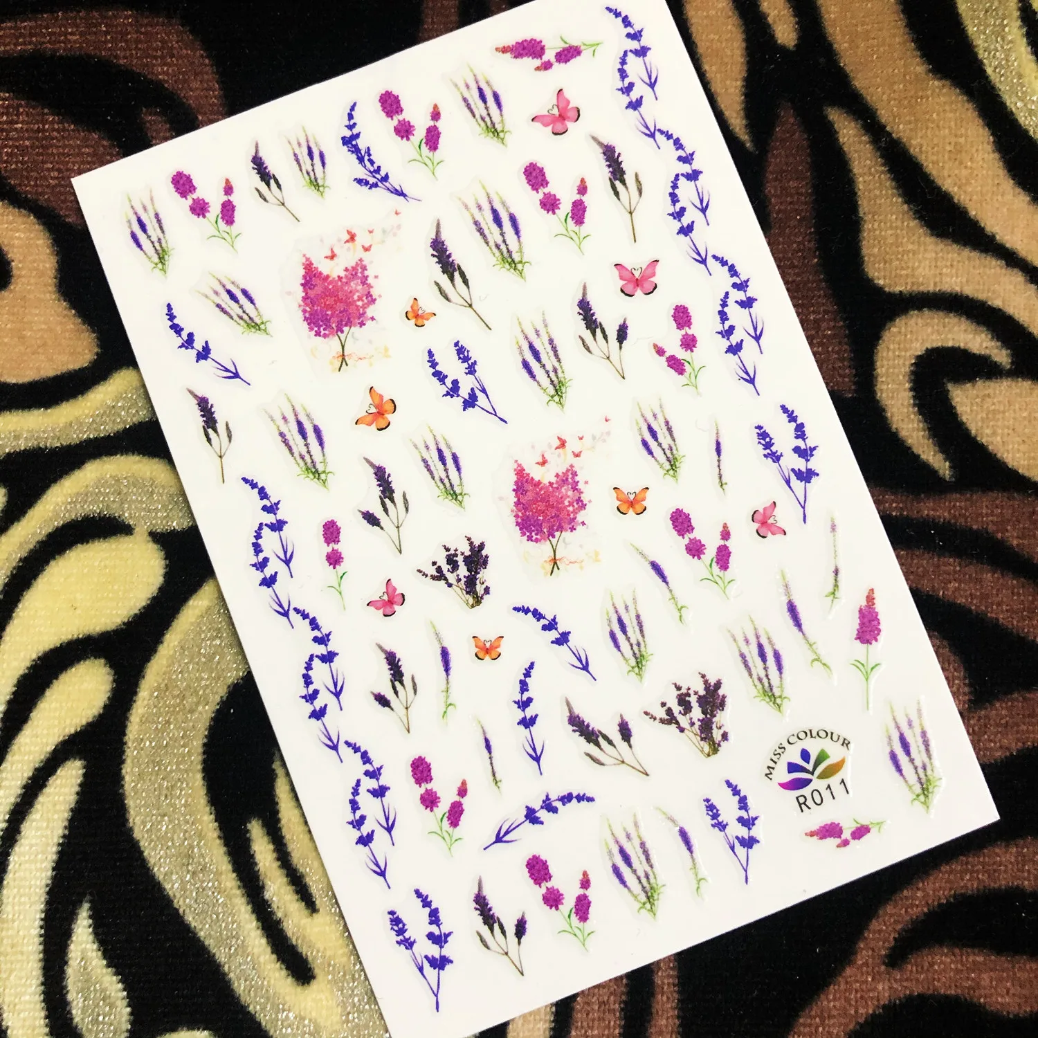 

1 Sheet Newest Lavender Series design 3D nail art sticker back glue nail decals Japan type DIY decoration tools