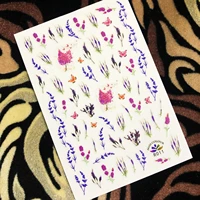 1 sheet newest lavender series design 3d nail art sticker back glue nail decals japan type diy decoration tools