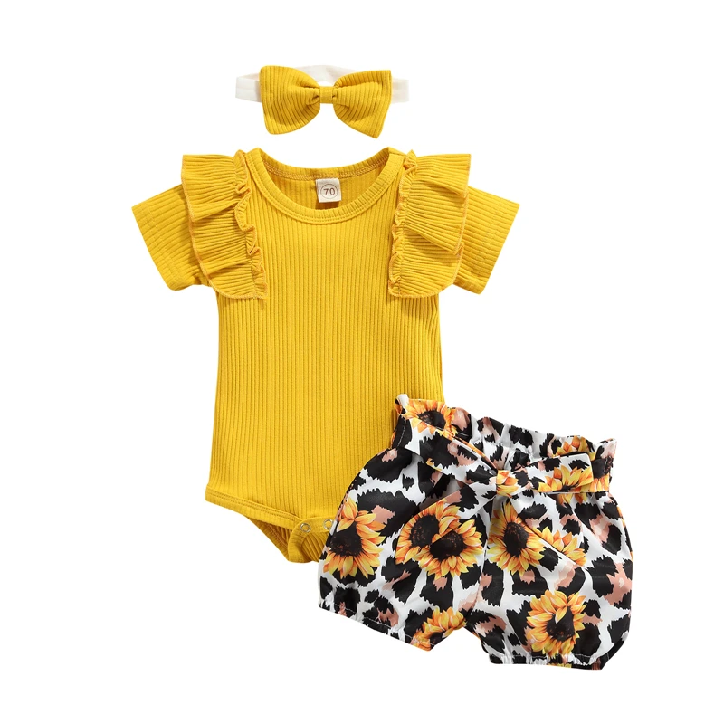 

Комплект одежды из 3 предметов для маленьких девочек, летняя одежда, футболка с короткими рукавами и юбка Цвет ребра трикотажные ползунки + ш...