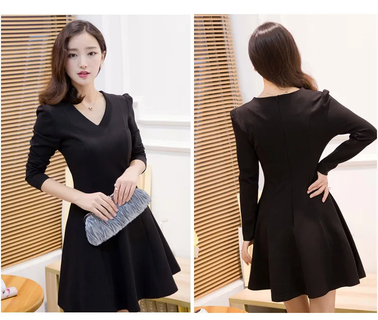 Женское платье с длинным рукавом красное черное облегающее в винтажном стиле