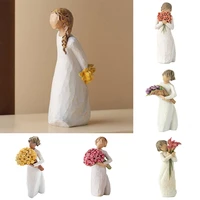 new valentines day imitation wood carving parent child intimate decoration resin crafts home decoration couple decoration