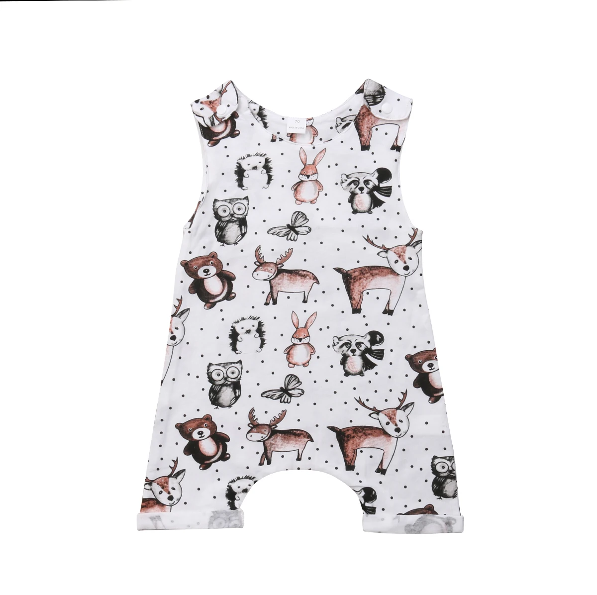 Imcute Baby Rompers Summer sleeveless Cartoon Animal Newborn Boy Girl Clothes Infant Jumpsuit Toddler Clothing 0-2T | Детская одежда и