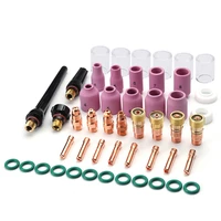 49pcslot tig welding torch stubby gas lens 12 pyrex glass cup kit for wp 171826 welding accessories
