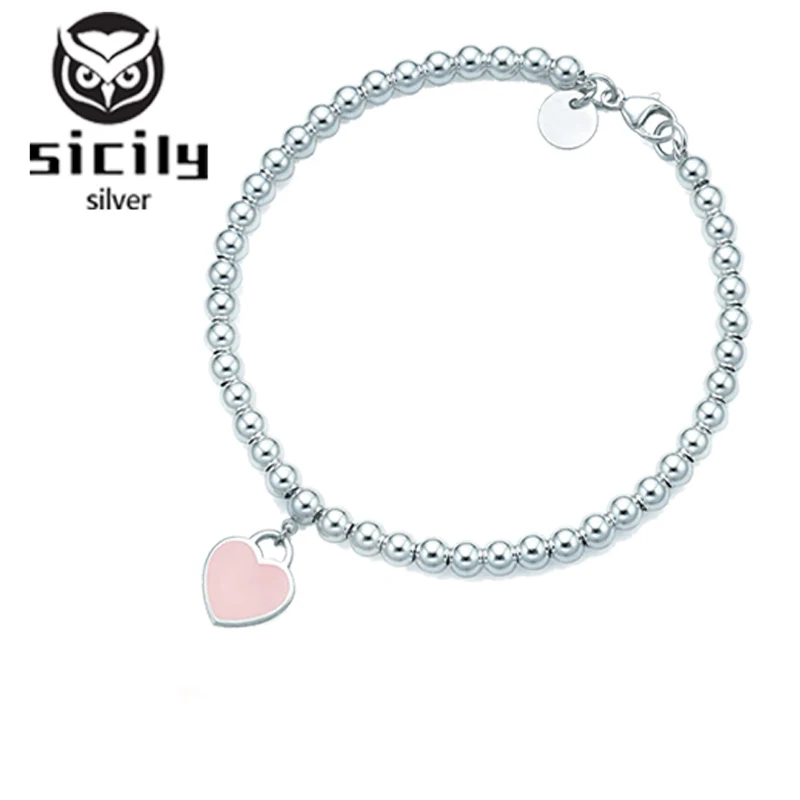 Sicily, высокое качество,,, серебро 925 пробы, tiff, сердце, браслет для женщин, Классическая мода, темперамент, роскошные ювелирные изделия