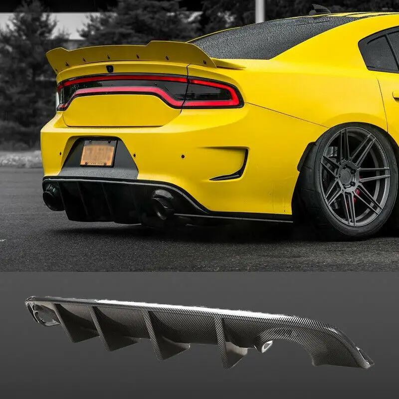 

Loyalty for 2015-2019 Dodge Charger SRT Rear Bumper Diffuser Lip Carbon Fiber Black Car Accessories