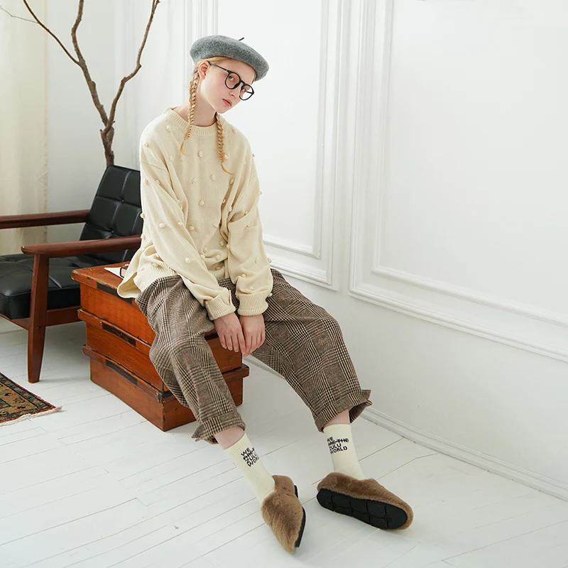 Imakokoni абрикосовый шерстяной свитер оригинальный дизайн японская Милая рубашка с