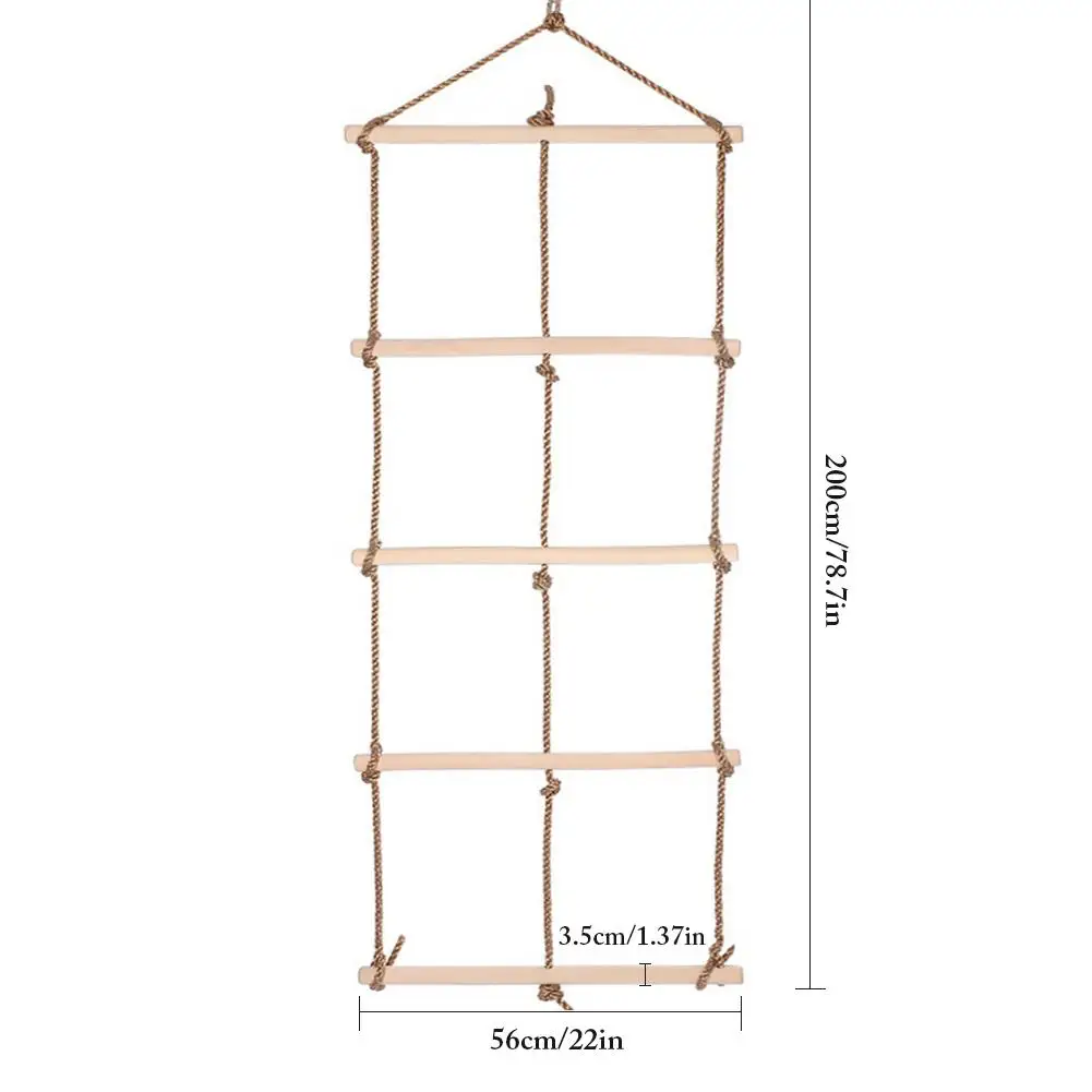 

Wooden Rope Ladder Sturdy Rope Climbing Ladder Garden Toy Outdoor Sports Accessories Climbing Trainer Ladder For Children