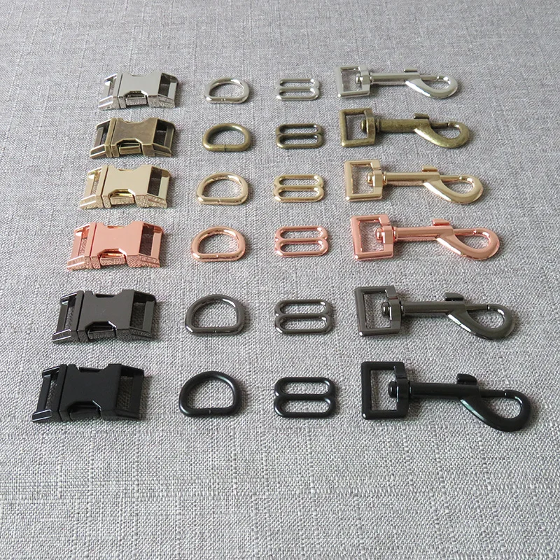 1 Set 15mm 20mm 25mm Metal Straps Slider D Ring Release Belt Buckle Snap Hook Clasp For Pet Dog Collar Leash Sewing Accessories