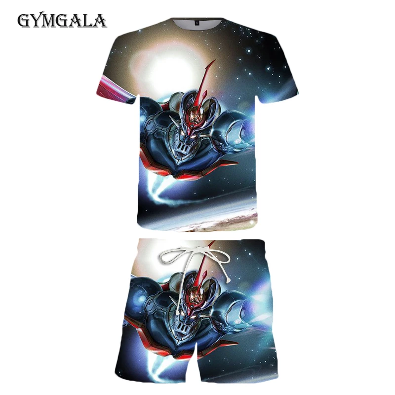 

Cool Mazinger Z Robot T Shirt For Man New Anime O-neck Tee Shirt High Street Vaporwave Fashion Summer beach pants shorts suit