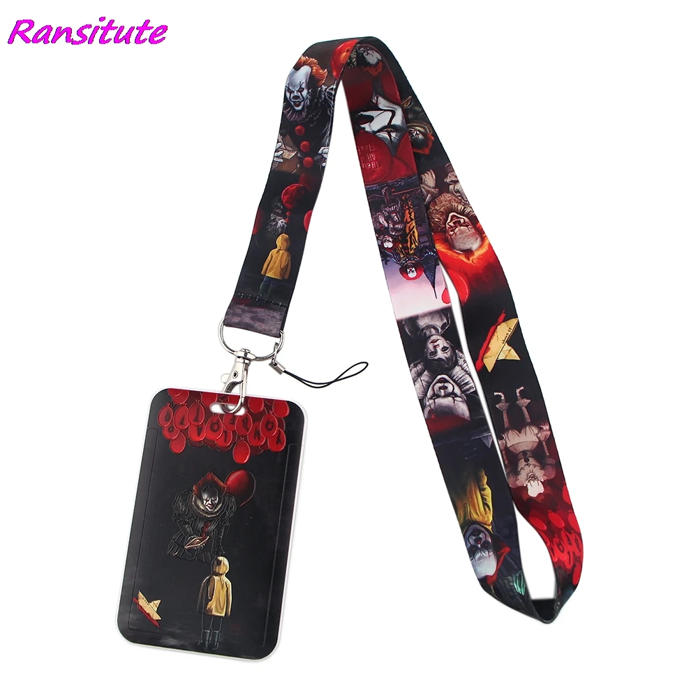 

Ransitute R1678 Horror Movie Killer Clown Lanyard For Key ID Card Gym Phone Straps USB Badge Holder DIY Hang Rope Lariat Lanyard