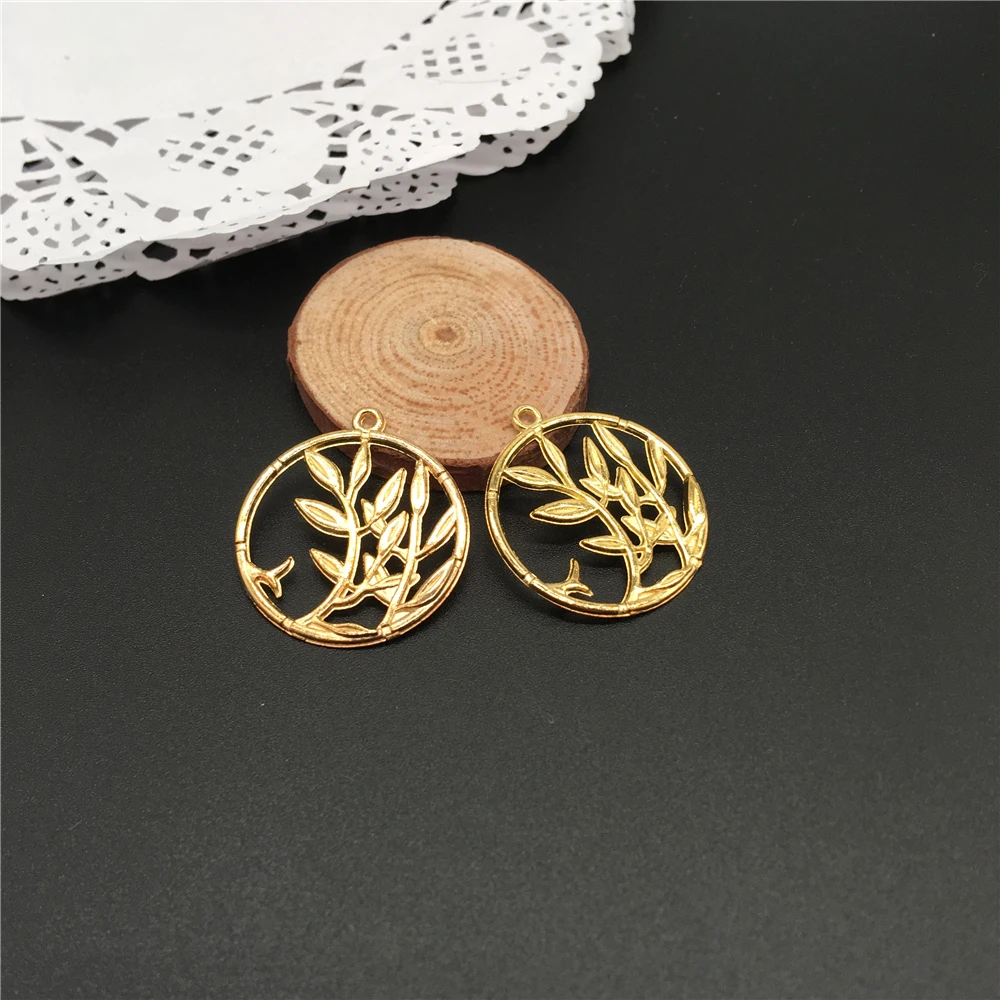 Подвески в виде листьев дерева круглые подвески для ожерелья сережек сделай сам