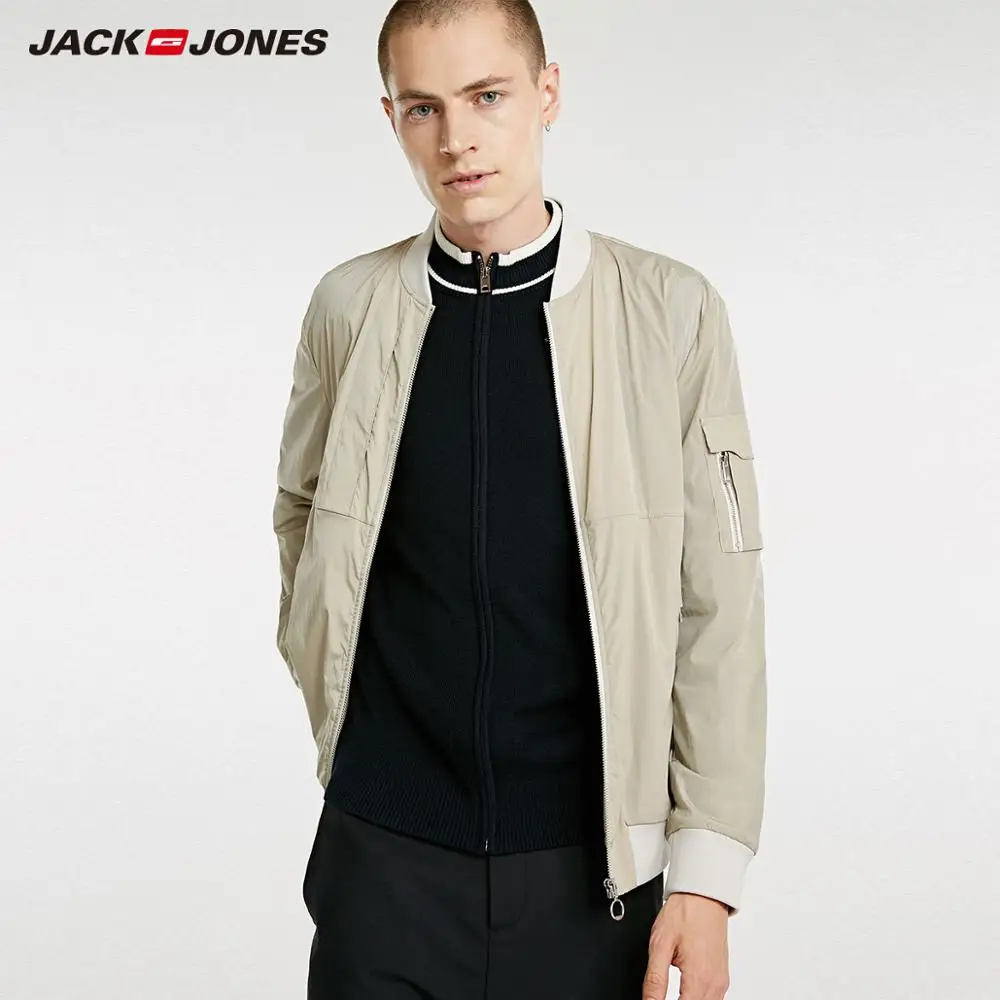 JackJones Мужская куртка прямой крой светильник бейсбол воротник Бомбер стиль одежда