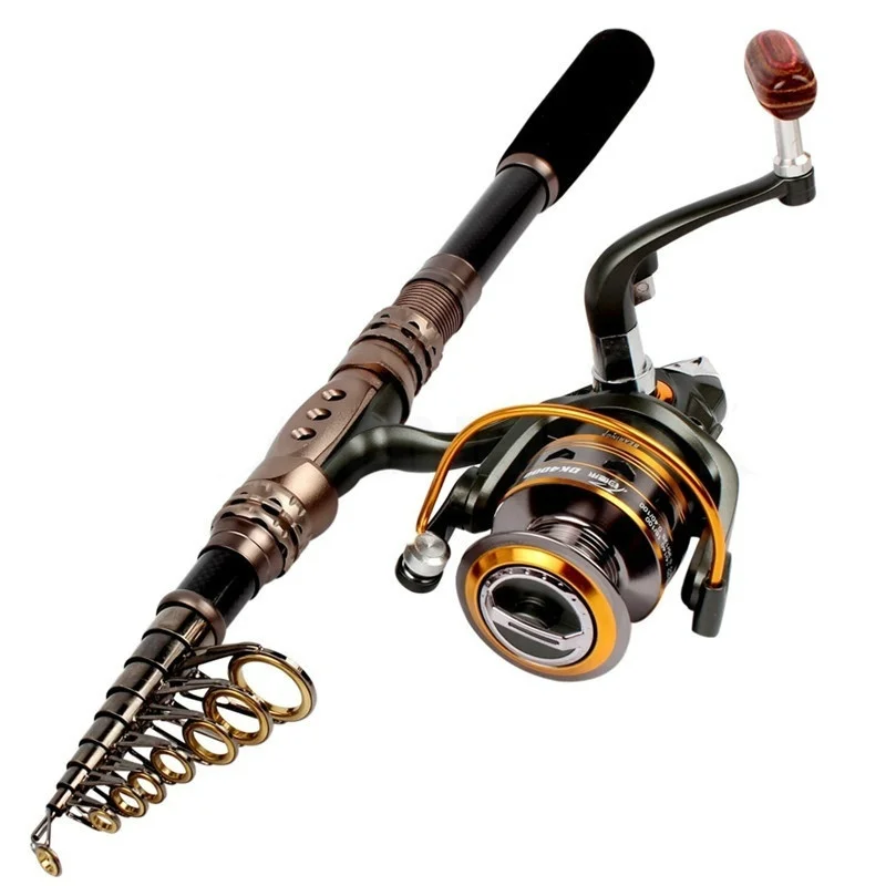 

PULLINE Brand Fishing Rod and Reel Set 1.8-3.0 Telescopic Fishing Rods and DK1000-4000 11BB Spinning Reel Kit