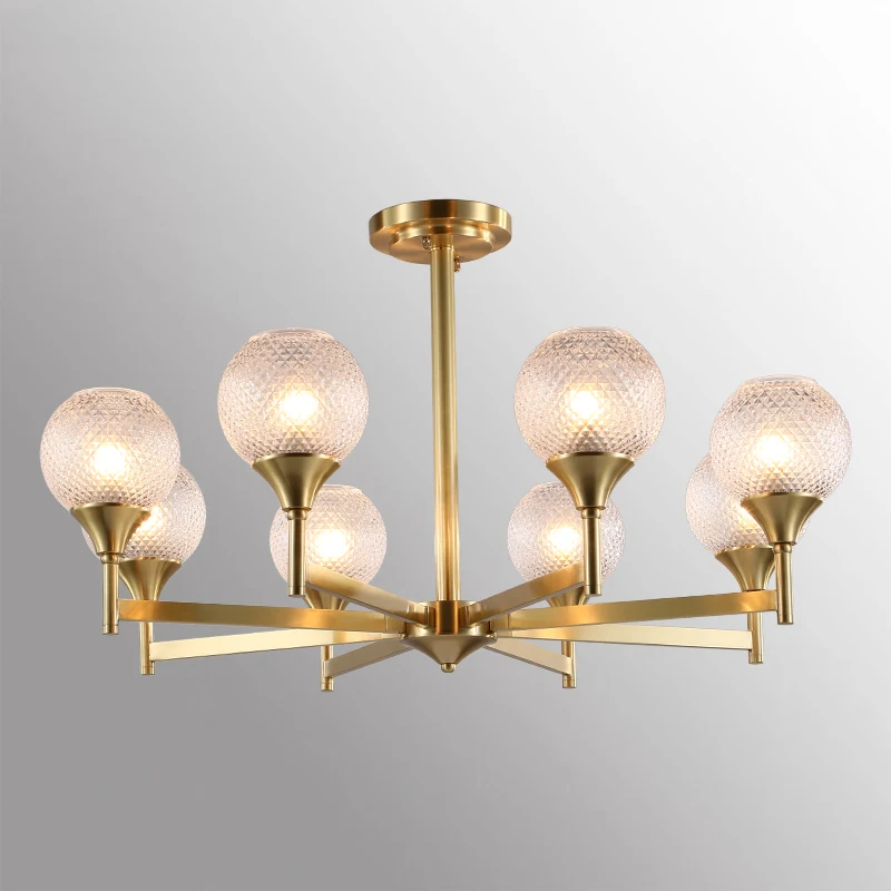 

All copper postmodern minimalist chandelier model room living room dining room hotel bedroom creative personality chandelier