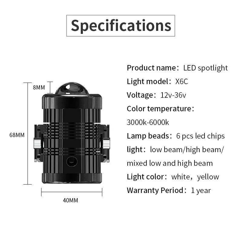 1pc Motorcycle LED Headlight External Spot Lamp Fog Light DRL For HONDA XLV 600 650 700 TRANSALP NX 650 FMX 650 XRV650 TRX 300EX images - 6