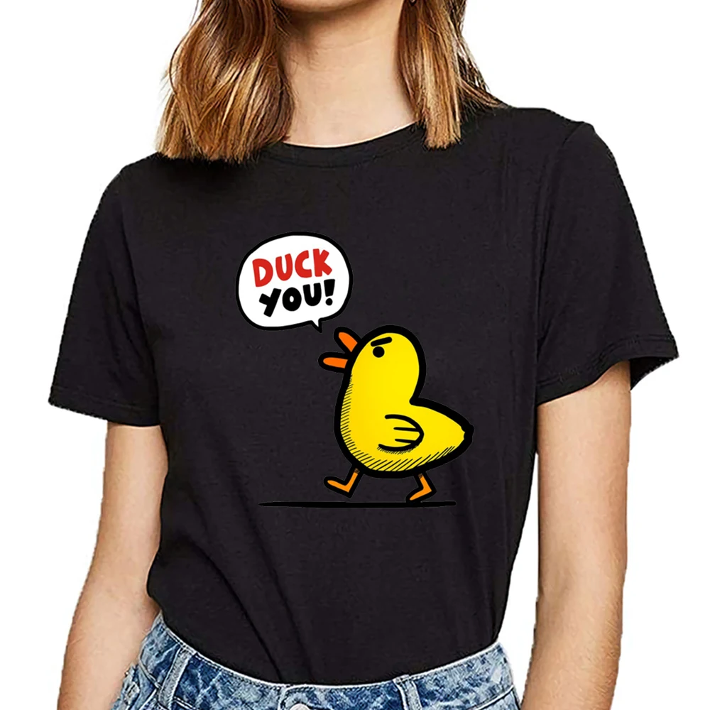 

Tops T Shirt Women duck you Hip Hop Vintage Short Female Tshirt