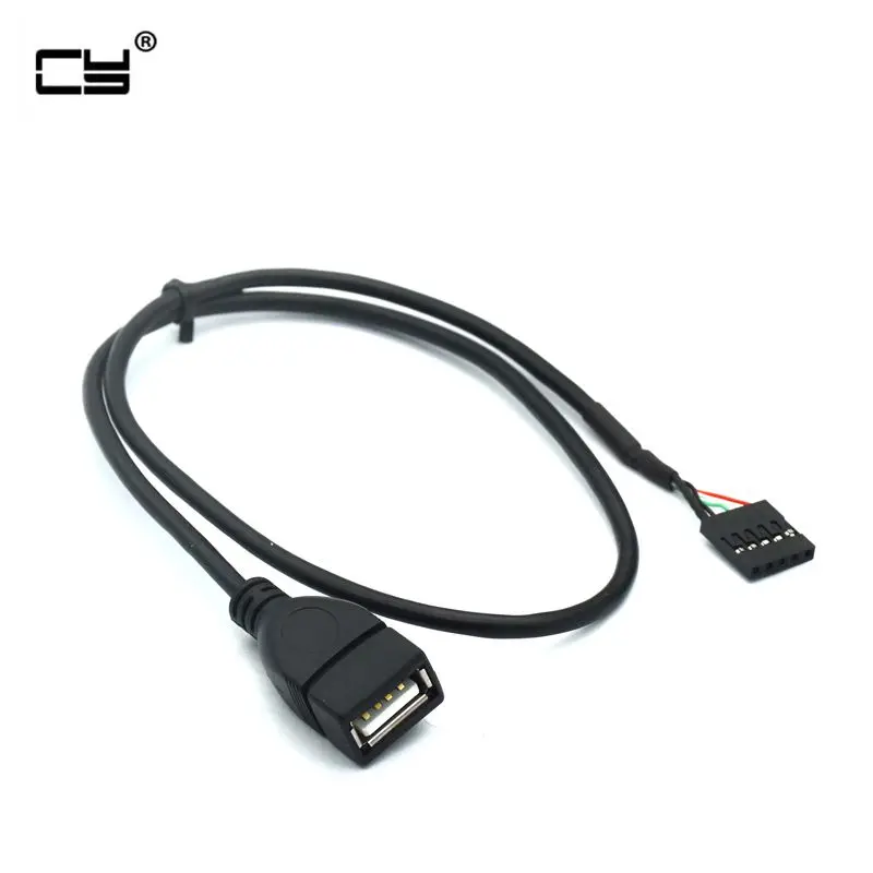 

USB 2.0 5pin Tpye A Female Panel Adapter to Dupont 2.54/5Pin Data Extension Cable 30cm for Printer Motherboard PC DIY