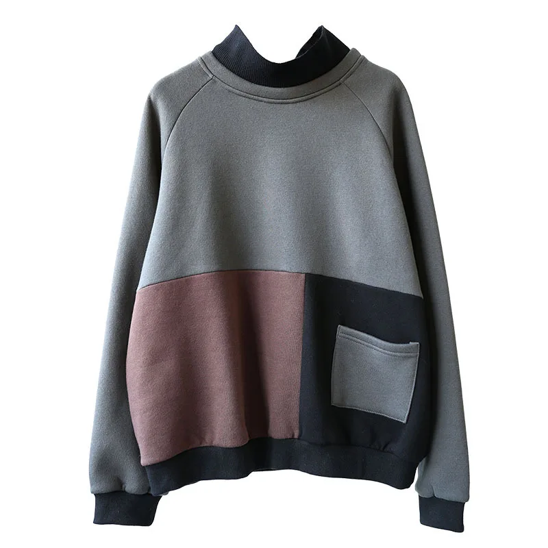 

SOUL OF TIGER Winter New Korean Fashion Women Plaid Sweatshirts Ladies Loose Warm Fur Hoodies Vintage Casual Oversized Clothes