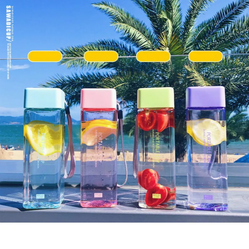 500 мл Милая новая квадратная чашка для чая молока фруктов воды бутылки питьевой с