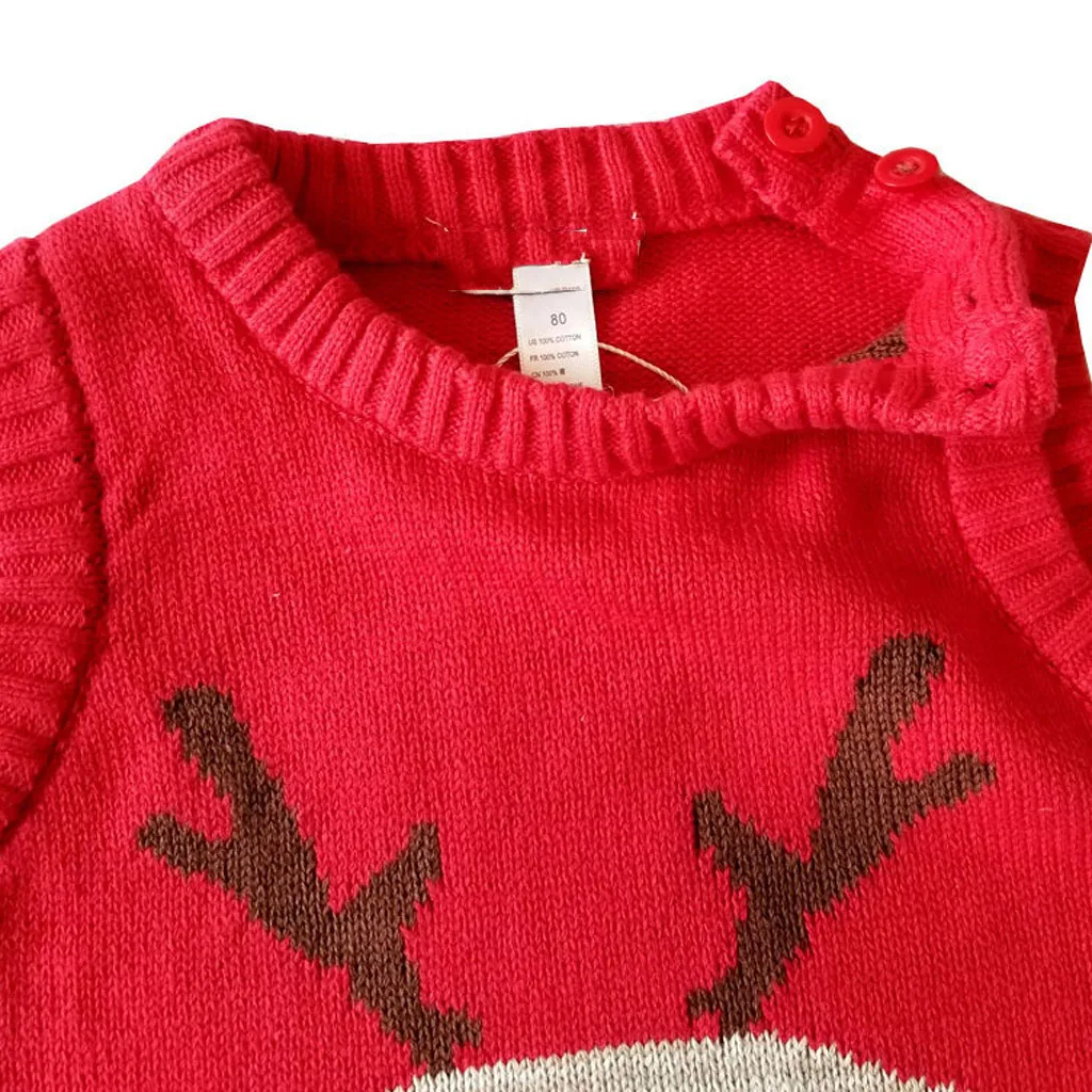 Детский вязаный теплый жилет без рукавов с рождественским оленем|Свитера| |