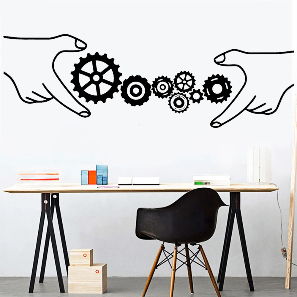 

Наклейки на стену механические шестеренки, наклейки на стену для работы в команде, для успеха, строительства, офиса, мотивационные наклейки, виниловые украшения для офиса и интерьера, роспись DW20468