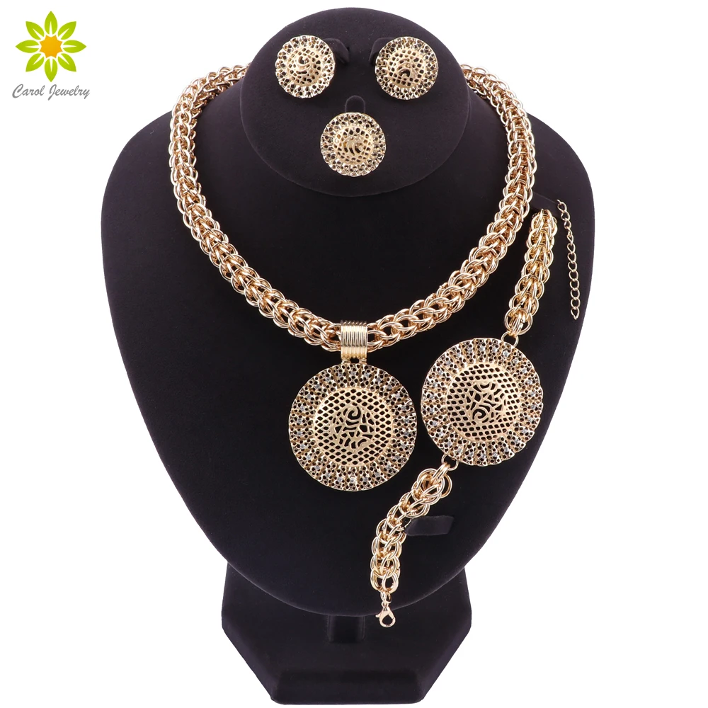 Роскошные нигерийские женские свадебные ювелирные наборы большие круглые