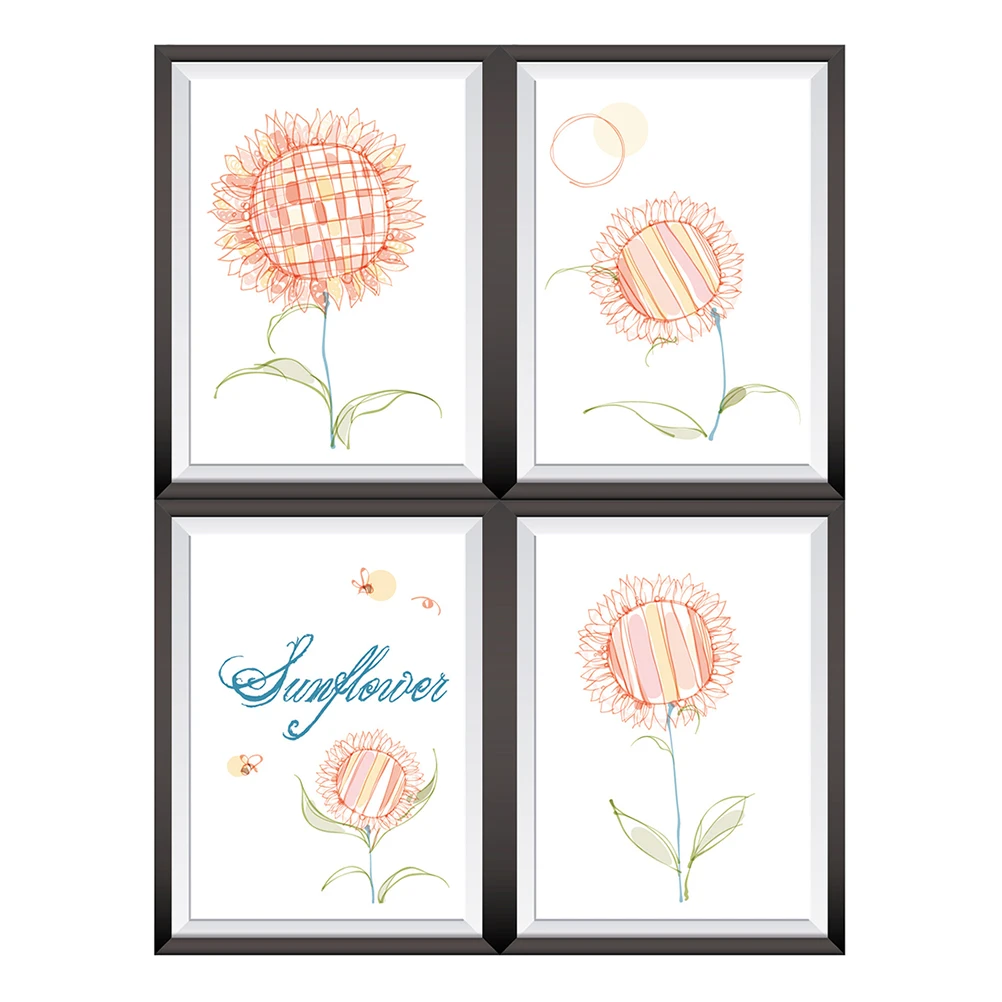 Новое поступление Подсолнух наклейки на стену фото рамка Печать Гостиная