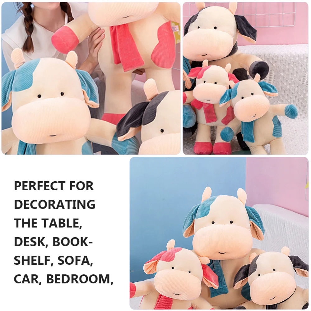 

1PC Cattle Doll Toy Cute Plush Doll Toy Lovely Plush Doll Elastic Calf Plush Doll for Car Sofa Bed Home