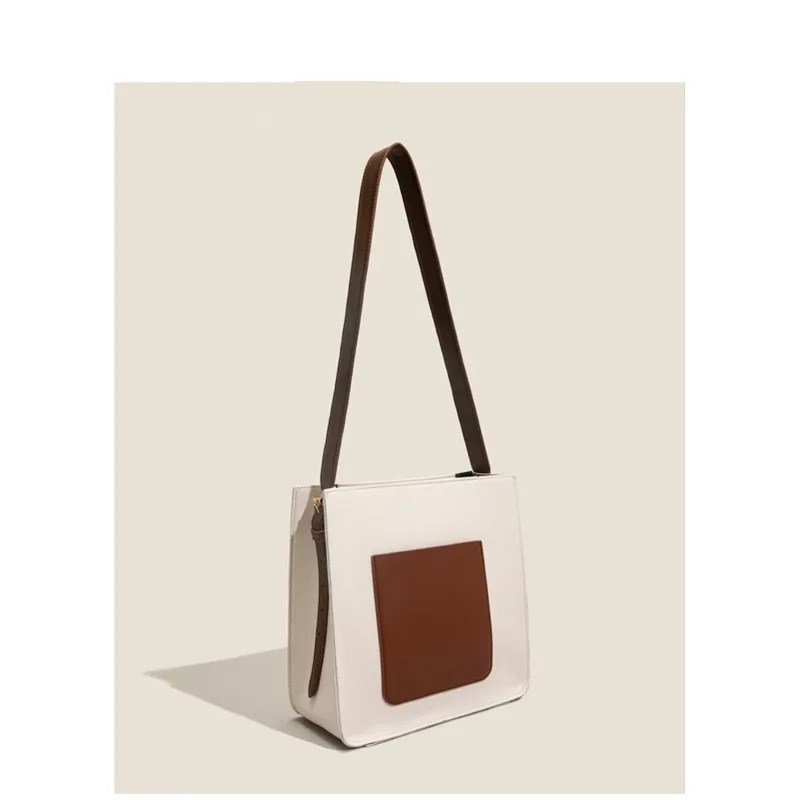 

Jenny&Dave Fashion England Style Leather Tote Bag Armpit Bag Messenger Single Shoulder Women's Bag Large Capacity Bucket Bags