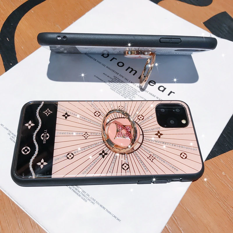 Для Apple iphone 11 чехол роскошный Алмазный с кольцом подставка Золотой защитный чехол для iphone 11 Pro Max iphone 11 11Pro