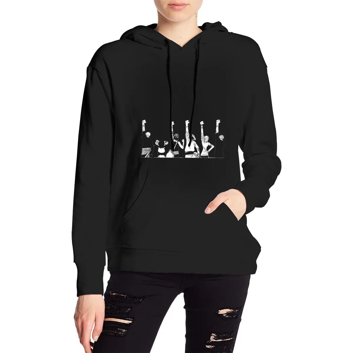 

Anime Cartoon Vintage Print sweater 90s Women Crop Top Straw Hat Pirates hoodie Tops Streetwear