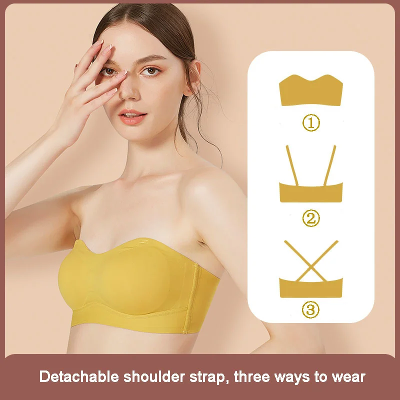 

Women Invisible Bra Strapless Bralette 1/2 Cup Women's Underwear Sexy Lingerie Female Seamless Party Wedding Bras 3 Style