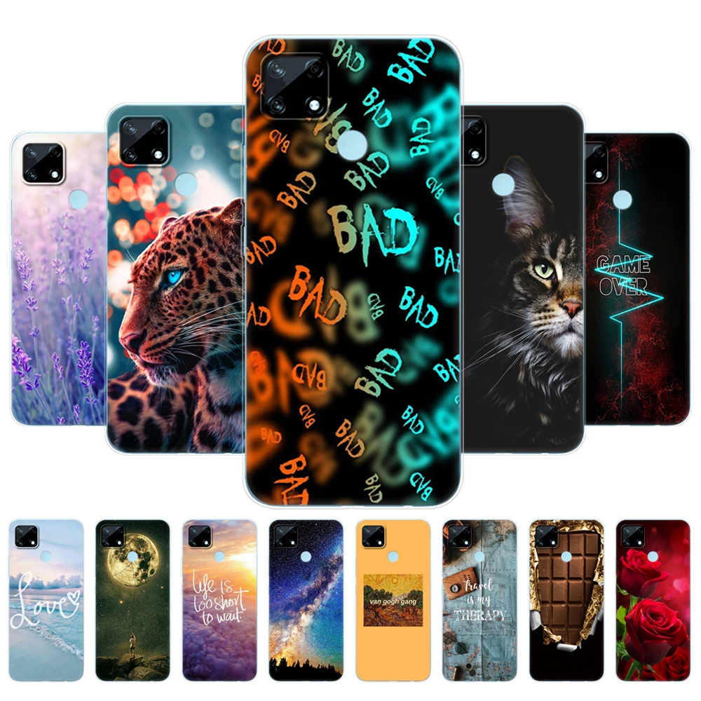 

For Realme C12 C25 C25S 7i Global Case Silicon Back Cover for Realme Narzo 20 30A Phone Case TPU Soft Funda Coque Bumper Etui