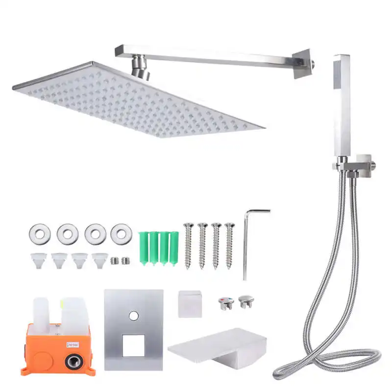 

Household Bathroom Shower Sprayer Set Stainless Steel LED Rain Shower Faucet Hand Shower Accessories Kit