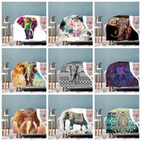 3d colorful elephant flannel blanket soft double layer warm skin friendly blankets home travel activities blanket sofa cover