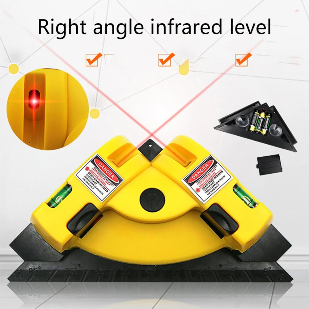 Square Laser Level Home 2 Lines Cross 90 Degree Leveling Can Be Used with Outdoor Receiver Vertical & Horizontal | Инструменты