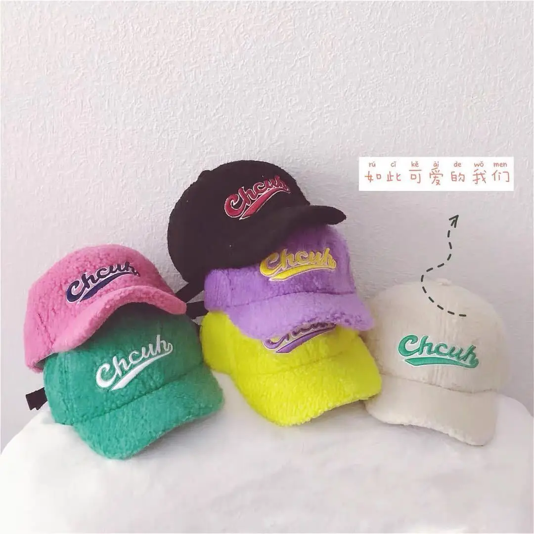 

Letter Woolen Baseball Cap Adorable Sun Caps Fishing Hat for Boys Girls Unisex-Teens Embroidered Snapback Flat Bill Hip Hop Hats