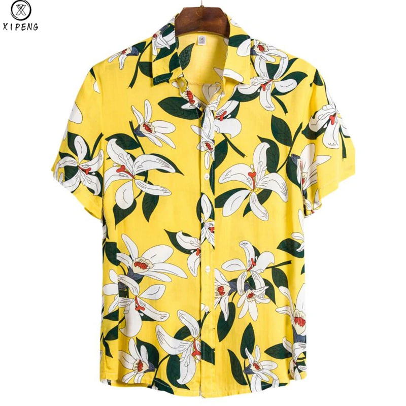 Для мужчин рубашка Летний стиль с изображением пальмового дерева пляжные